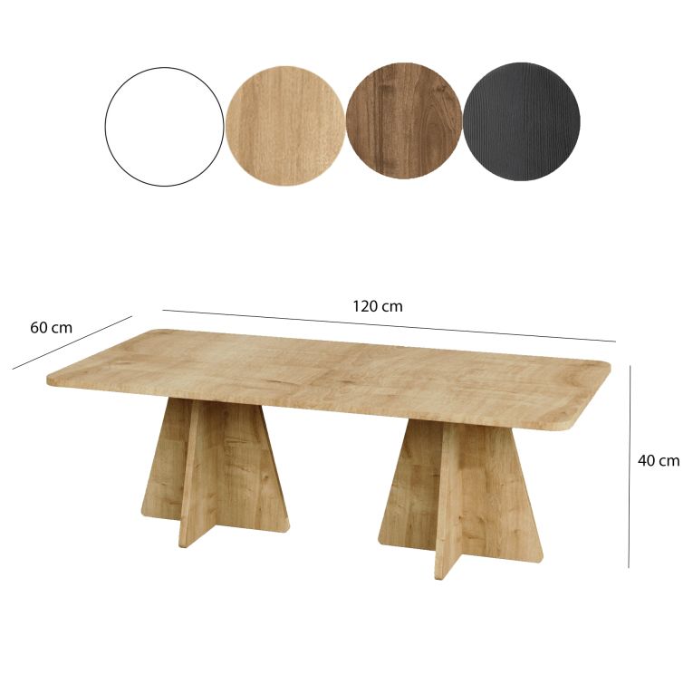 Tavolino da Salotto Marrone Rovere Forma Rettangolare Materiale Piano in Legno Nobilitato 120x60x40h cm, Colore Ripiano Marrone - Ottana
