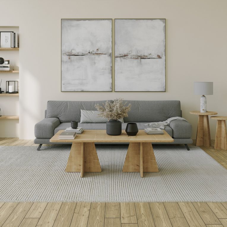 Tavolino da Salotto Marrone Rovere Forma Rettangolare Materiale Piano in Legno Nobilitato 120x60x40h cm, Colore Ripiano Marrone - Ottana