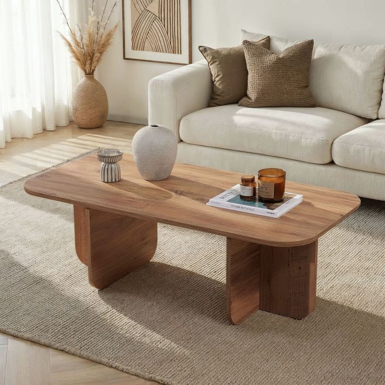 Tavolino da Salotto Marrone Rovere Forma Rettangolare Materiale Piano in Legno Nobilitato 120x60x41h cm, Colore Ripiano Marrone - Nomeva