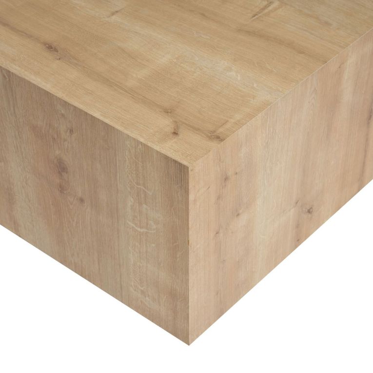 Tavolino da Salotto Marrone Rovere Forma Rettangolare Materiale Piano in Legno Nobilitato 90x90x35h cm, Colore Ripiano Marrone - Nofaraka