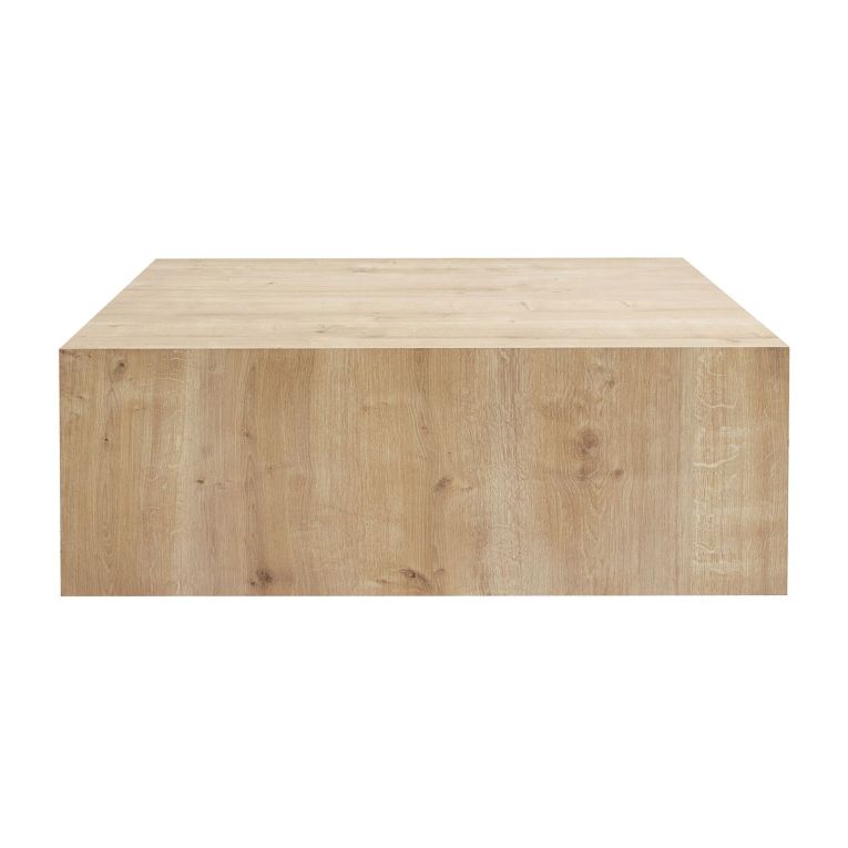 Tavolino da Salotto Marrone Rovere Forma Rettangolare Materiale Piano in Legno Nobilitato 90x90x35h cm, Colore Ripiano Marrone - Nofaraka