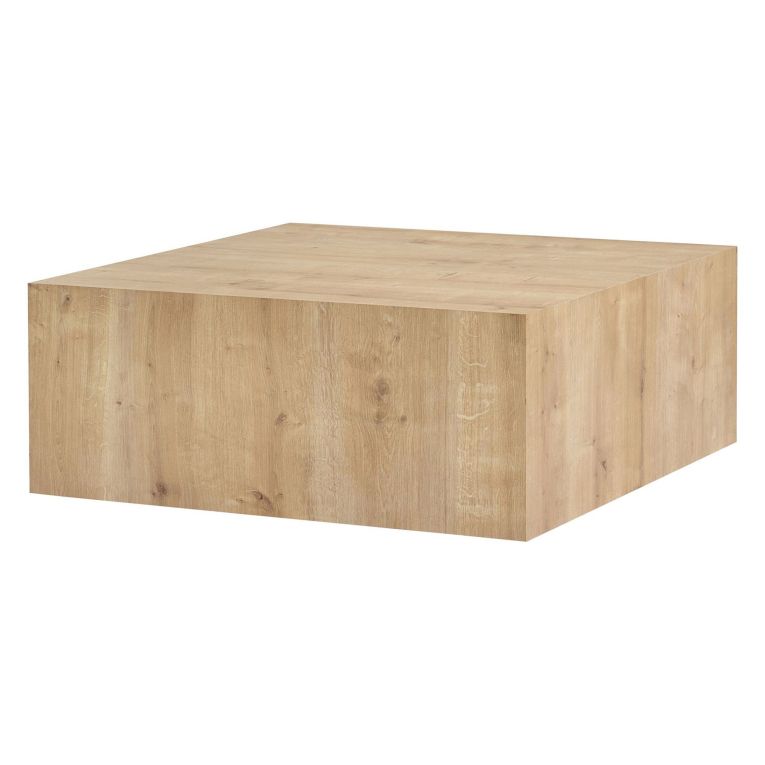 Tavolino da Salotto Marrone Rovere Forma Rettangolare Materiale Piano in Legno Nobilitato 90x90x35h cm, Colore Ripiano Marrone - Nofaraka