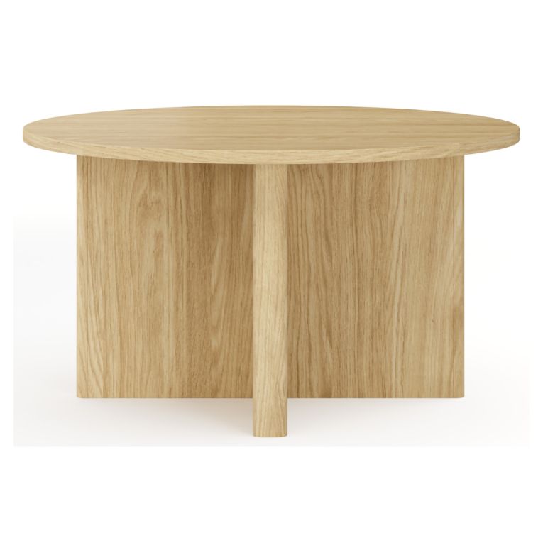 Tavolino da Salotto Marrone Rovere Forma Rotondo Colore Ripiano Marrone 90x90x49h cm, Sfumatura Colore Struttura Rovere - Kasi