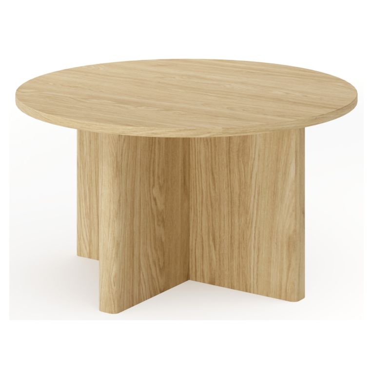 Tavolino da Salotto Marrone Rovere Forma Rotondo Colore Ripiano Marrone 90x90x49h cm, Sfumatura Colore Struttura Rovere - Kasi
