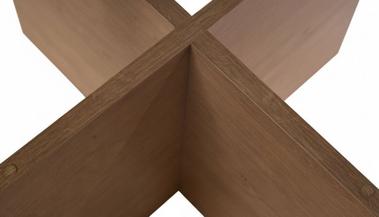 Tavolino da Salotto Marrone Rovere Forma Rotondo Colore Ripiano Trasparente 75x75x35h cm, Sfumatura Colore Struttura Rovere - Cugnoli