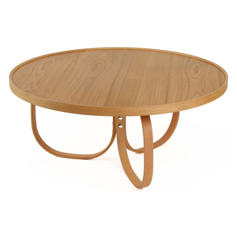 Tavolino da Salotto Marrone Rovere Forma Rotondo Materiale Piano in Legno 100x100x46h cm, Colore Ripiano Marrone - Chiavenna