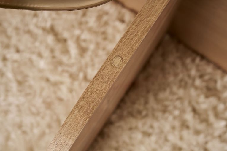 Tavolino da Salotto Marrone Rovere Forma Rotondo Materiale Piano in Vetro 75x75x35h cm, Colore Ripiano Trasparente - Cugnoli