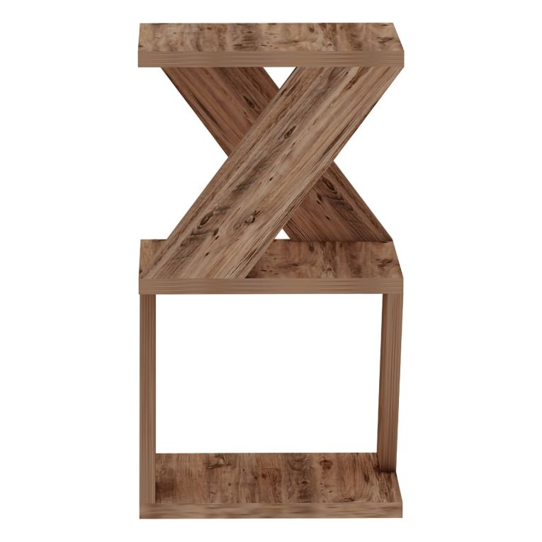 Tavolino da Salotto Marrone Rovere Nodi 2 Vani Forma Rettangolare 30x30x54h cm, Sfumatura Colore Ripiano Rovere Nodi - Serino
