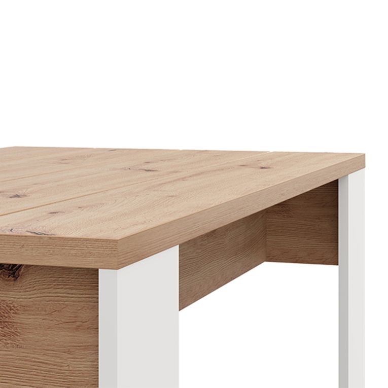 Tavolino da Salotto Marrone Rovere Nodi Bianco Opaco Forma Rettangolare Colore Ripiano Marrone 120x67x43h cm, Colore Struttura Bianco - Bertona