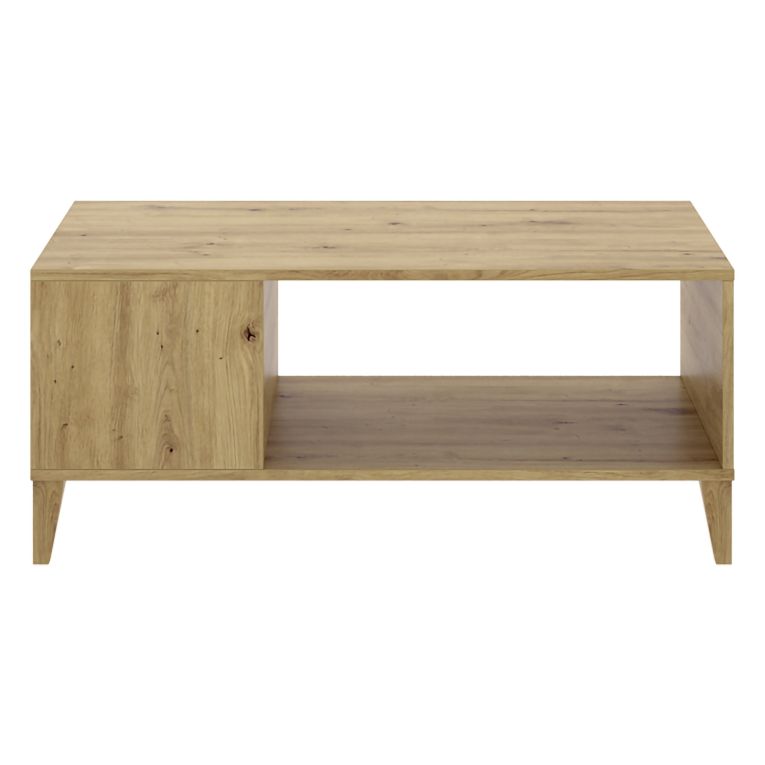 Tavolino da Salotto Marrone Rovere Nodi Cassetti con Piedini 50x100x43h cm, 3 Vani - Fairbury