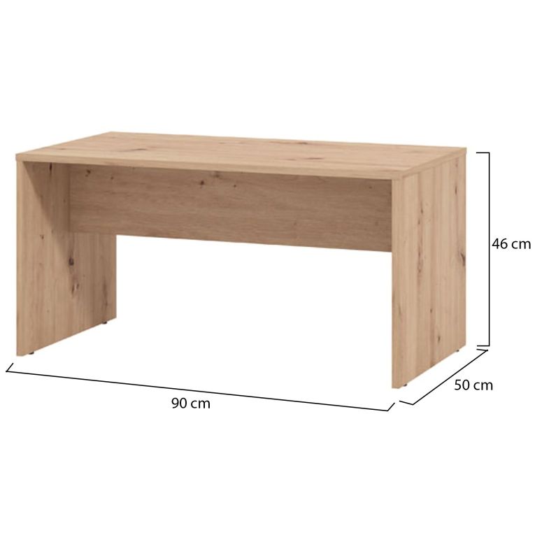 Tavolino da Salotto Marrone Rovere Nodi con Piedini un Vano 90x49.5x45.5h cm, Forma Rettangolare - Formia