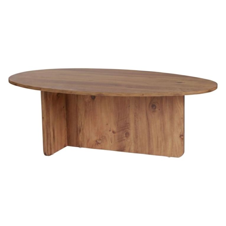 Tavolino da Salotto Marrone Rovere Nodi Forma Ovale Materiale Piano in Legno Nobilitato 120x65x40h cm, Colore Ripiano Marrone - Parona