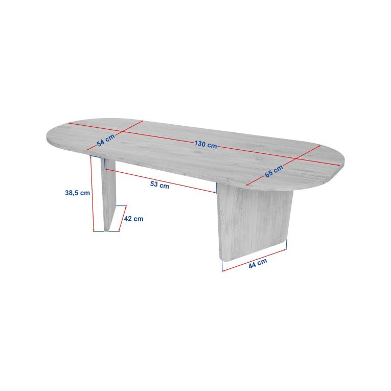Tavolino da Salotto Marrone Rovere Nodi Forma Ovale Materiale Piano in Legno Nobilitato 130x65x40h cm, Colore Ripiano Marrone - Dozza