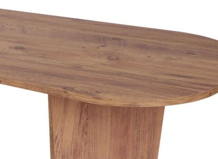 Tavolino da Salotto Marrone Rovere Nodi Forma Ovale Materiale Piano in Legno Nobilitato 130x65x40h cm, Colore Ripiano Marrone - Dozza