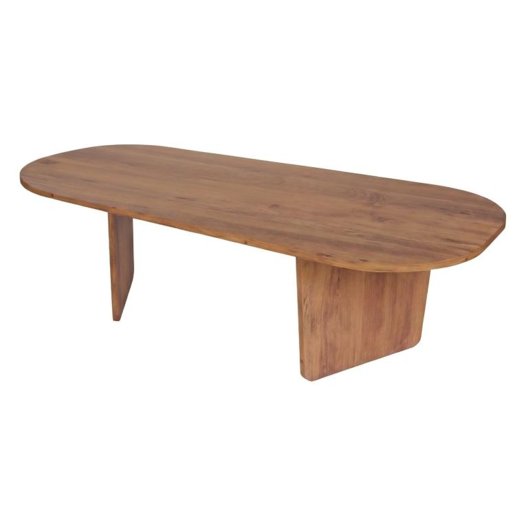 Tavolino da Salotto Marrone Rovere Nodi Forma Ovale Materiale Piano in Legno Nobilitato 130x65x40h cm, Colore Ripiano Marrone - Dozza