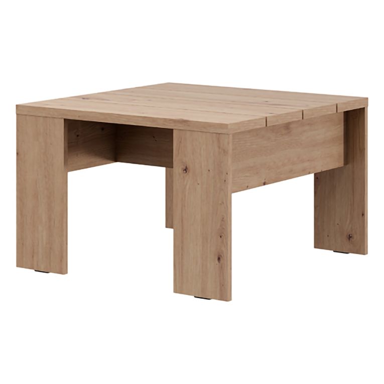 Tavolino da Salotto Marrone Rovere Nodi Forma Quadrato Colore Ripiano Marrone 67x67x43h cm, Sfumatura Colore Struttura Rovere Nodi - Magre