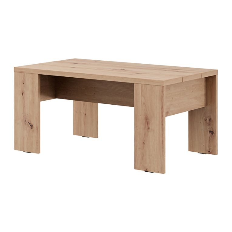 Tavolino da Salotto Marrone Rovere Nodi Forma Rettangolare Colore Ripiano Marrone 90x50x43h cm, Sfumatura Colore Struttura Rovere Nodi - Riposto