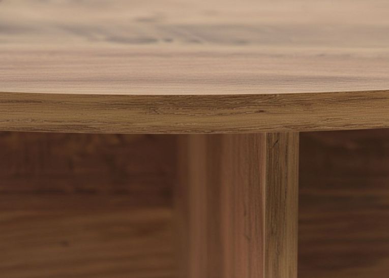 Tavolino da Salotto Marrone Rovere Nodi Forma Rotondo Materiale Piano in Legno Nobilitato 90x90x40h cm, Colore Ripiano Marrone - Simbario