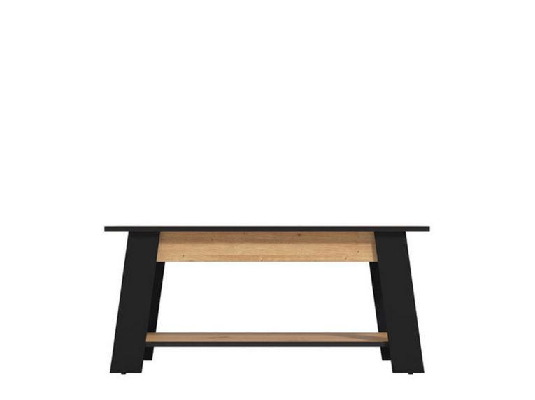 Tavolino da Salotto Marrone Rovere Nodi Nero un Vano Forma Rettangolare 101x54.5x46.5h cm, Colore Ripiano Marrone - Casaglia