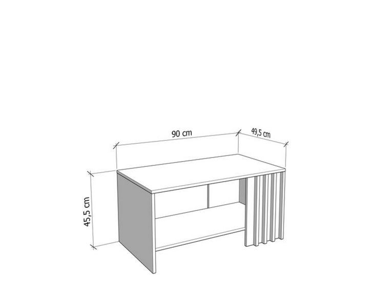 Tavolino da Salotto Marrone Rovere Nodi Nero un Vano Forma Rettangolare 90x49.5x45.5h cm, Colore Ripiano Marrone - Tricerro