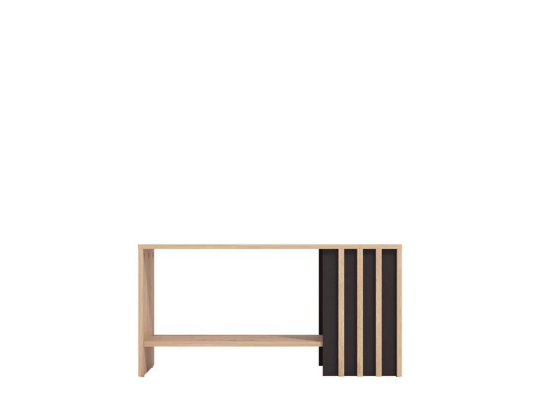 Tavolino da Salotto Marrone Rovere Nodi Nero un Vano Forma Rettangolare 90x49.5x45.5h cm, Colore Ripiano Marrone - Tricerro