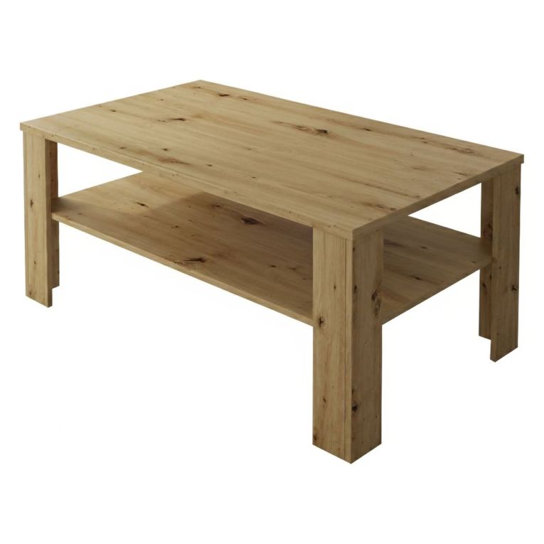 Tavolino da Salotto Marrone Rovere Nodi un Vano Forma Rettangolare 110x65x47h cm, Sfumatura Colore Ripiano Rovere Nodi - Rora