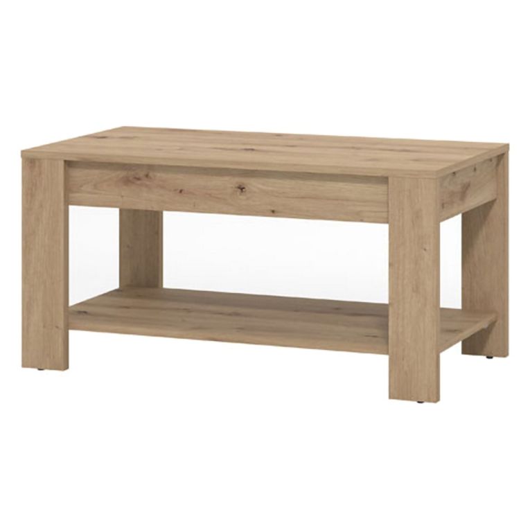Tavolino da Salotto Marrone Rovere Nodi un Vano Forma Rettangolare 90x49.5x45.5h cm, Sfumatura Colore Ripiano Rovere Nodi - Signa