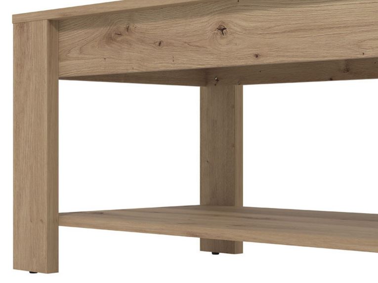 Tavolino da Salotto Marrone Rovere Nodi un Vano Forma Rettangolare 90x49.5x45.5h cm, Sfumatura Colore Ripiano Rovere Nodi - Signa