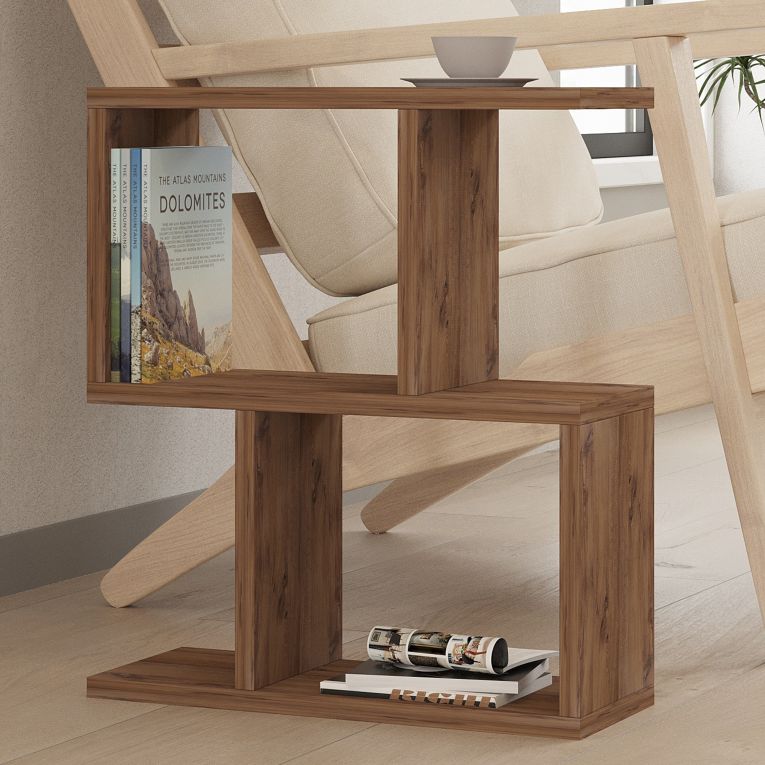Tavolino da Salotto Marrone Rovere Scuro 2 Vani Forma Rettangolare 45x17x51h cm, Sfumatura Colore Ripiano Rovere Scuro - Lauriano