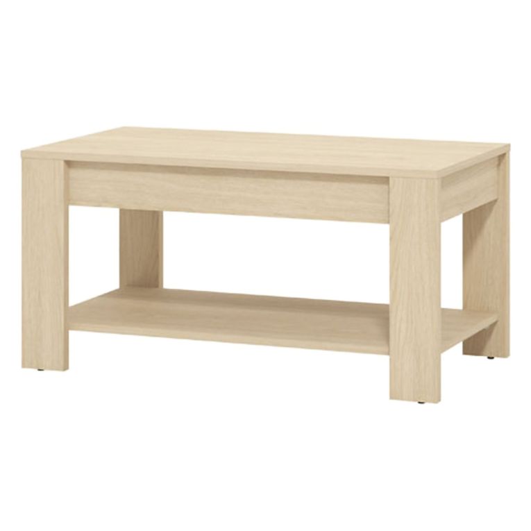 Tavolino da Salotto Marrone Rovere un Vano Forma Rettangolare 90x49.5x45.5h cm, Sfumatura Colore Ripiano Rovere - Signa
