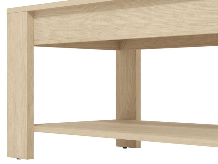 Tavolino da Salotto Marrone Rovere un Vano Forma Rettangolare 90x49.5x45.5h cm, Sfumatura Colore Ripiano Rovere - Signa
