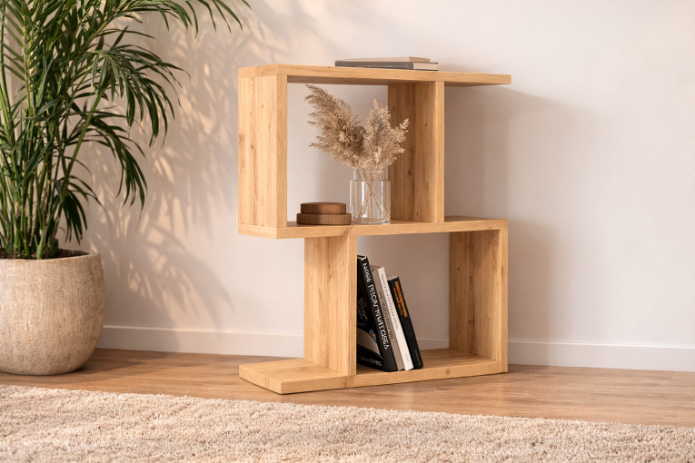 Tavolino da Salotto Marrone Sabbia 2 Vani Forma Rettangolare 45x17x51h cm, Sfumatura Colore Ripiano Sabbia - Lauriano