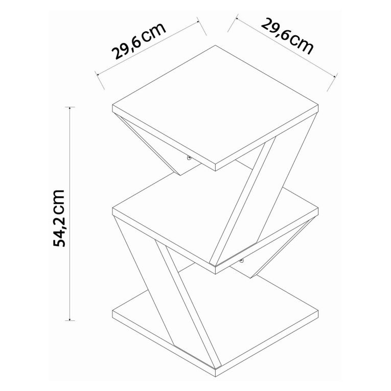 Tavolino da Salotto Nero 2 Vani Forma Rettangolare 30x30x54h cm, Materiale Piano in Legno Nobilitato - Serino