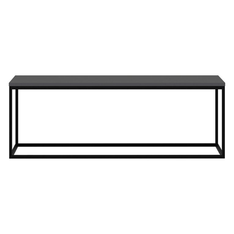 Tavolino da Salotto Nero Antracite Nero Forma Rettangolare Materiale Piano in Legno Nobilitato 120x60x42h cm, Sfumatura Colore Struttura Antracite