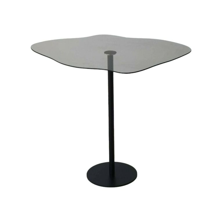 Tavolino da Salotto Nero Effetto Fume Forma Fantasia 60x45x50h cm, Sfumatura Colore Ripiano Fume - Mensa
