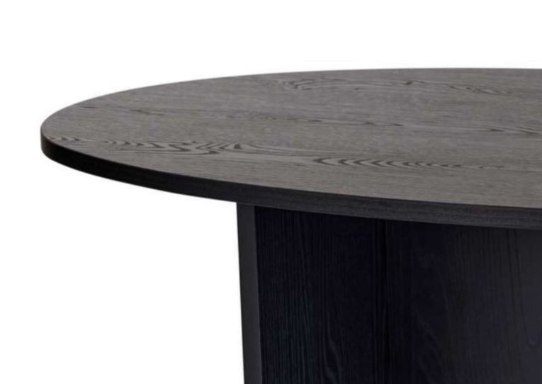 Tavolino da Salotto Nero Forma Ovale Materiale Piano in Legno Nobilitato 120x65x40h cm, Colore Ripiano Nero - Parona
