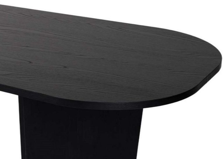 Tavolino da Salotto Nero Forma Ovale Materiale Piano in Legno Nobilitato 130x65x40h cm, Colore Ripiano Nero - Dozza
