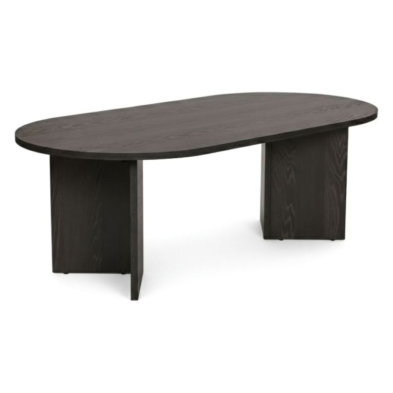 Tavolino da Salotto Nero Forma Rettangolare Materiale Piano in Legno Nobilitato 119x60x40h cm, Colore Ripiano Nero - Porcari