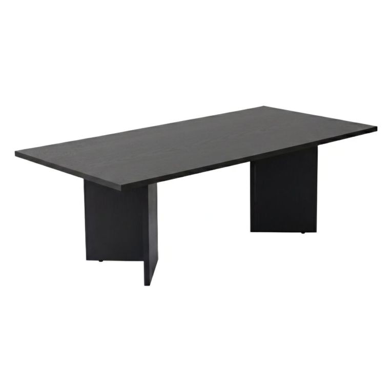 Tavolino da Salotto Nero Forma Rettangolare Materiale Piano in Legno Nobilitato 119x60x40h cm, Colore Ripiano Nero - Turate