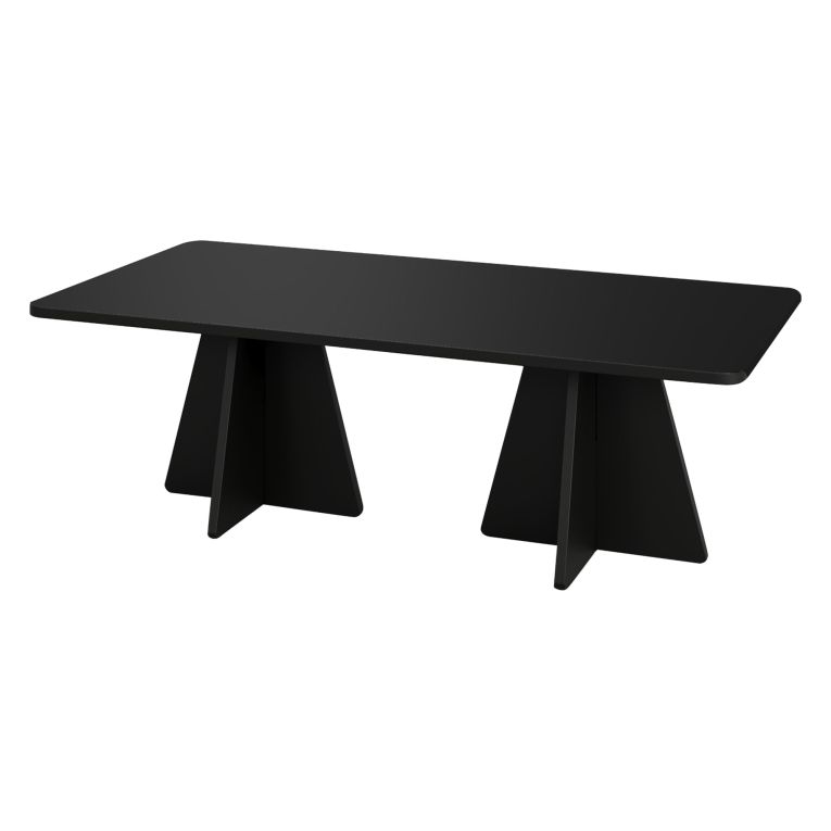 Tavolino da Salotto Nero Forma Rettangolare Materiale Piano in Legno Nobilitato 120x60x40h cm, Colore Ripiano Nero - Ottana