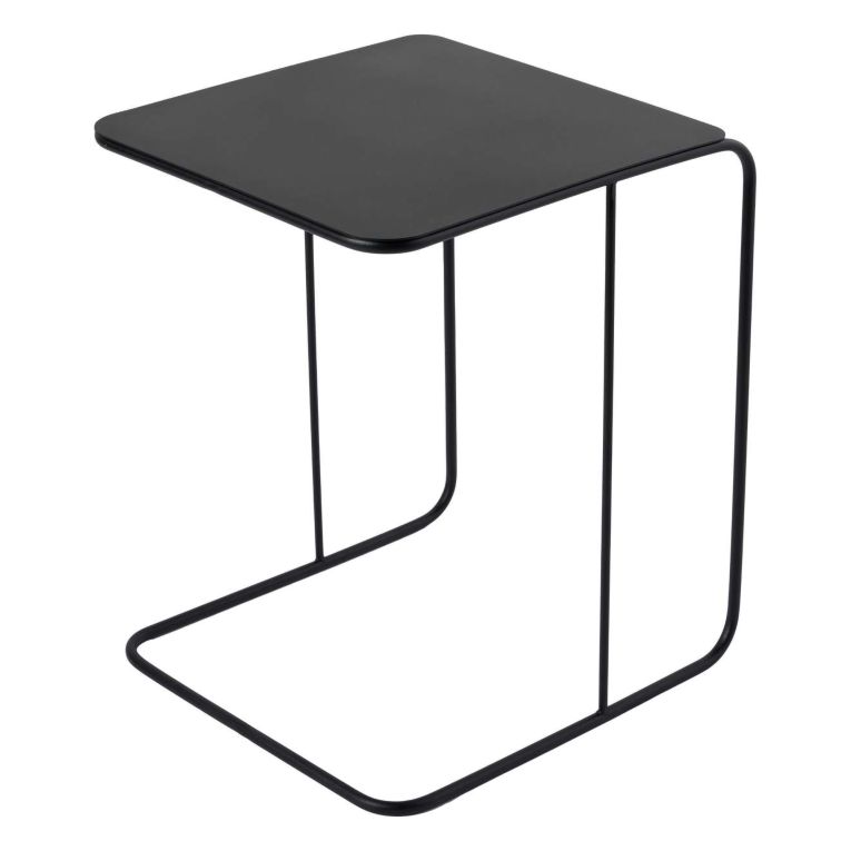Tavolino da Salotto Nero Forma Rettangolare Materiale Piano in Metallo 47x46x57h cm, Colore Ripiano Nero - Cattaneo