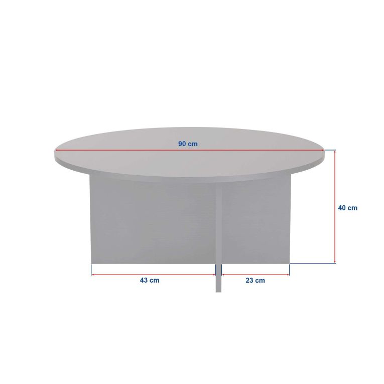 Tavolino da Salotto Nero Forma Rotondo Materiale Piano in Legno Nobilitato 90x90x40h cm, Colore Ripiano Nero - Simbario