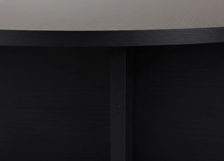 Tavolino da Salotto Nero Forma Rotondo Materiale Piano in Legno Nobilitato 90x90x40h cm, Colore Ripiano Nero - Simbario