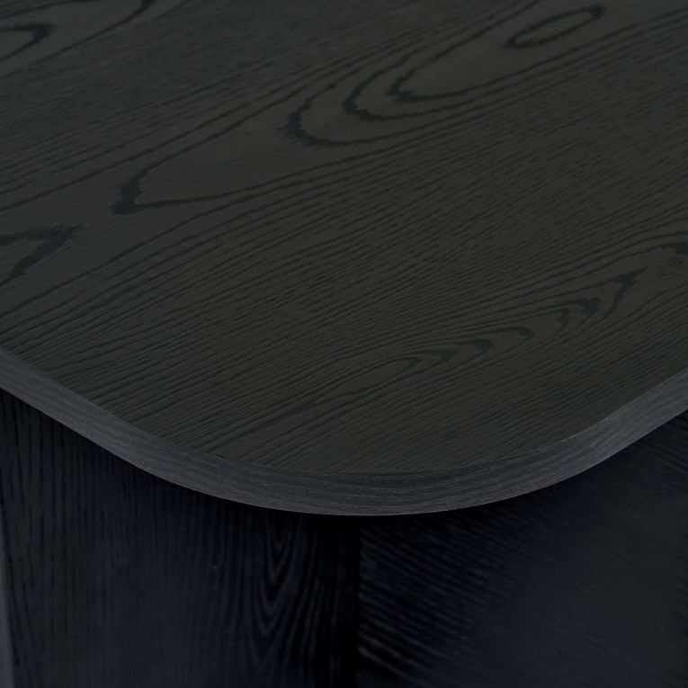Tavolino da Salotto Nero Frassinato Forma Rettangolare Materiale Piano in Legno Nobilitato 120x60x41h cm, Colore Ripiano Nero - Nomeva