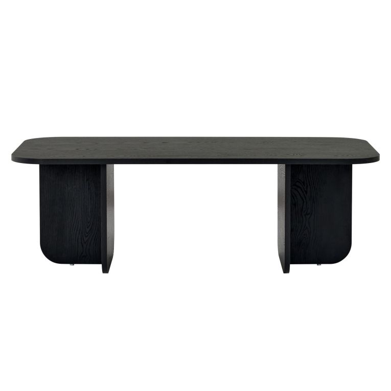Tavolino da Salotto Nero Frassinato Forma Rettangolare Materiale Piano in Legno Nobilitato 120x60x41h cm, Colore Ripiano Nero - Nomeva