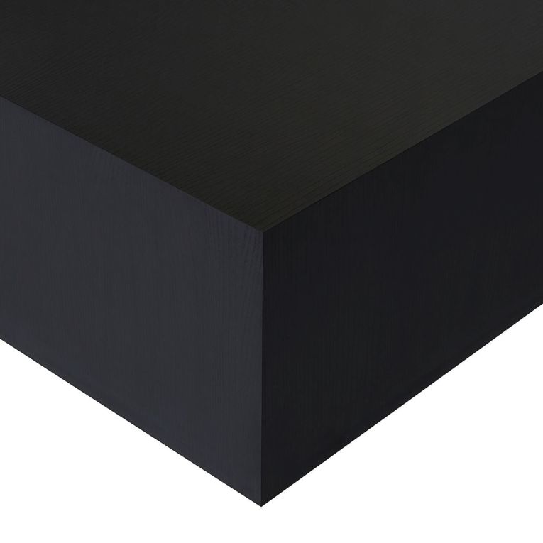 Tavolino da Salotto Nero Frassinato Forma Rettangolare Materiale Piano in Legno Nobilitato 90x90x35h cm, Colore Ripiano Nero - Nofaraka