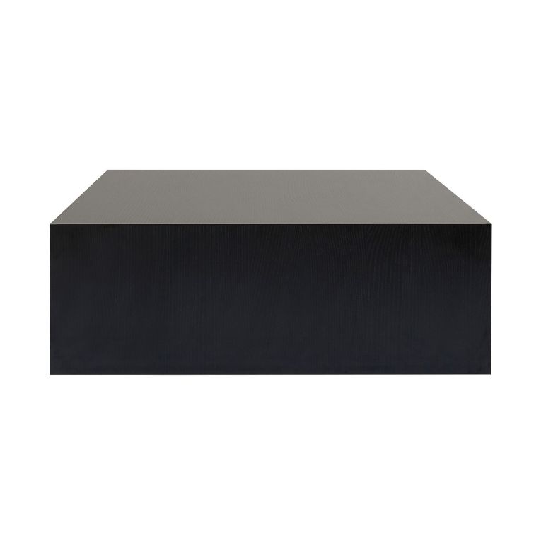 Tavolino da Salotto Nero Frassinato Forma Rettangolare Materiale Piano in Legno Nobilitato 90x90x35h cm, Colore Ripiano Nero - Nofaraka