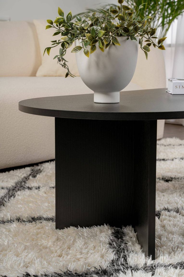 Tavolino da Salotto Nero Peso Massimo Supportato 20 kg Forma Rettangolare 119x60x40h cm, Materiale Piano in Legno Nobilitato - Elain