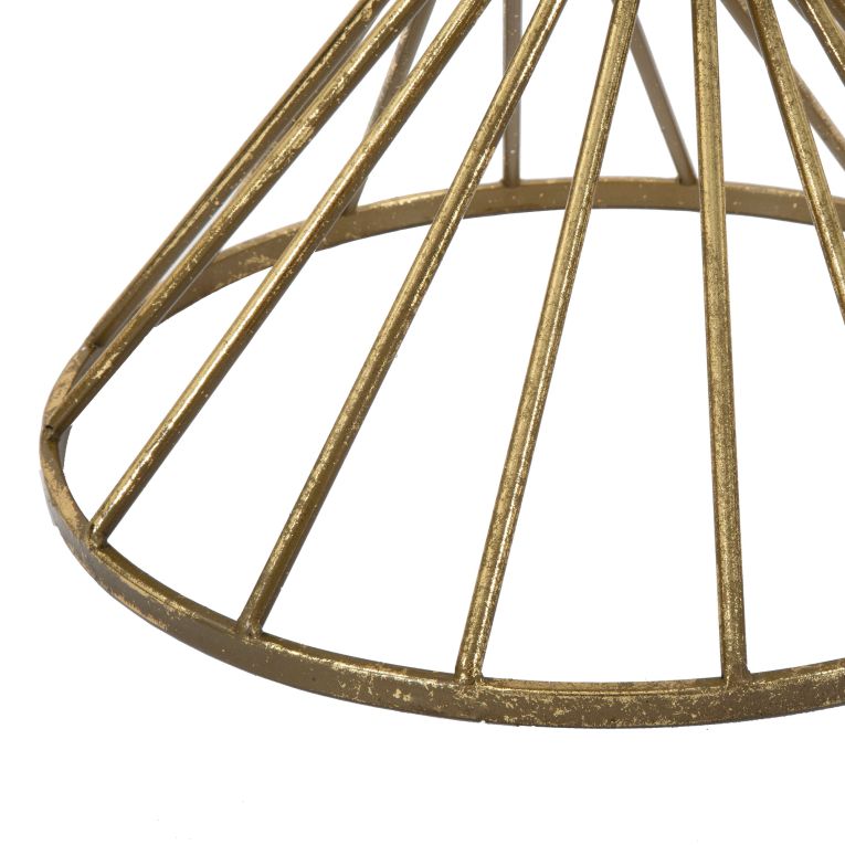 Tavolino da Salotto oro Bianco Forma Rotondo Colore Ripiano Bianco 42x42x50h cm, Materiale Struttura in Vetro - FoxGla