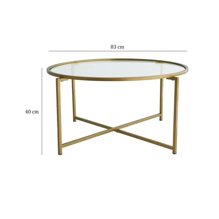 Tavolino da Salotto oro Cassetti 83x83x40h cm, Vani - Ecaterina